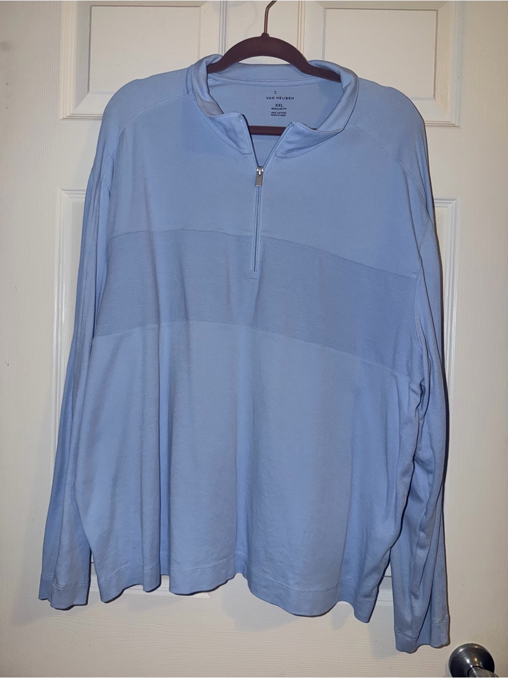 Van Heusen Men's Sky Blue Quarter-Zip Pullover